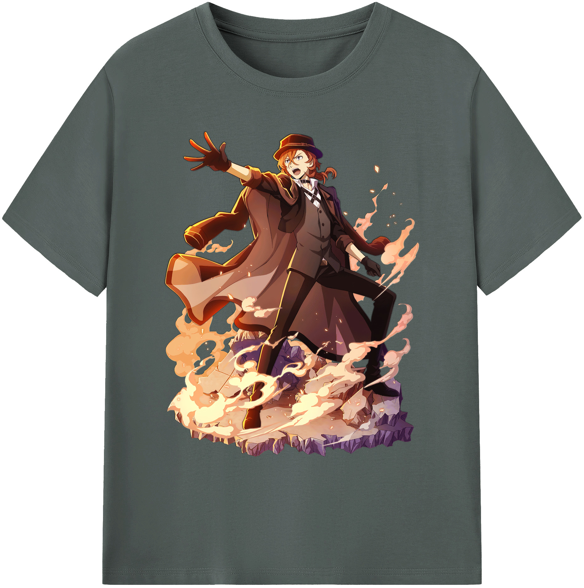 （画像用） 文豪ストレイドッグス Bungo Stray Dogs 綿100％ メンズ半袖Tシャツ｜肌触りやわらか＆通気性